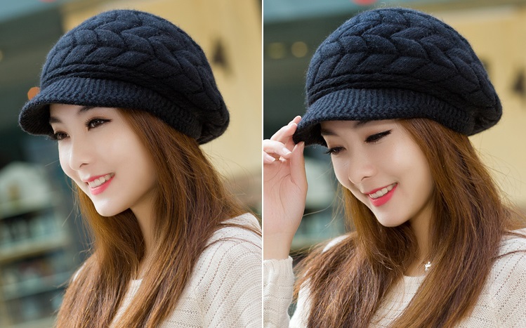 พร้อมส่ง - หมวกไหมพรม HT120 (สีดำ)