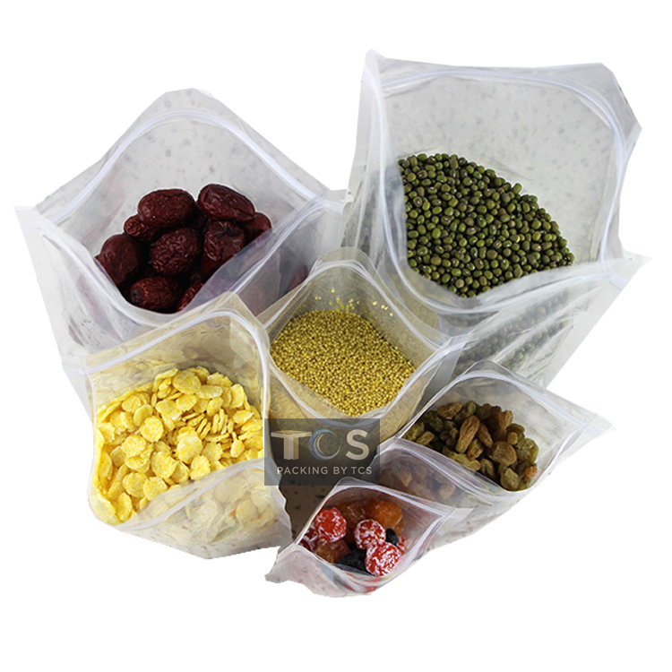 ถุงพลาสติกใสซิปล็อคตั้งได้