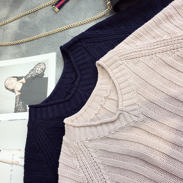 พรีออเดอร์ - เสื้อไหมพรมแฟชั่นทรงหลวม Pre - ST766 (สีชมพูอ่อน)