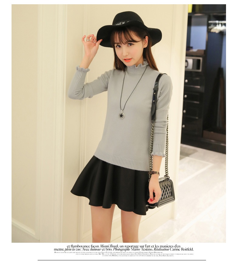 พร้อมส่ง - เสื้อไหมพรม ST161(สีเทา)