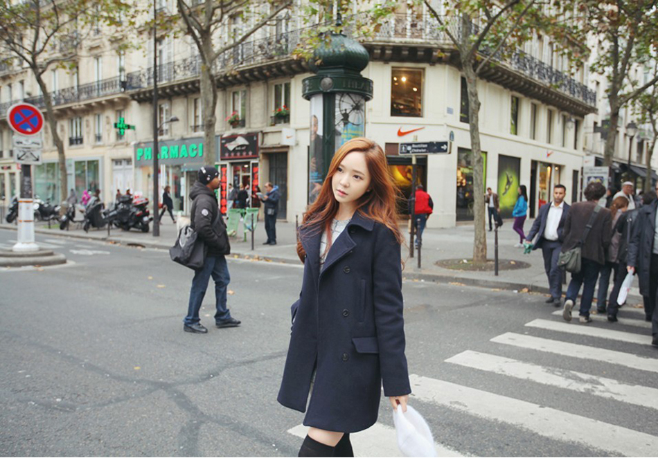 พร้อมส่ง - เสื้อโค้ทผ้าวูล CT111 (สีกรม)