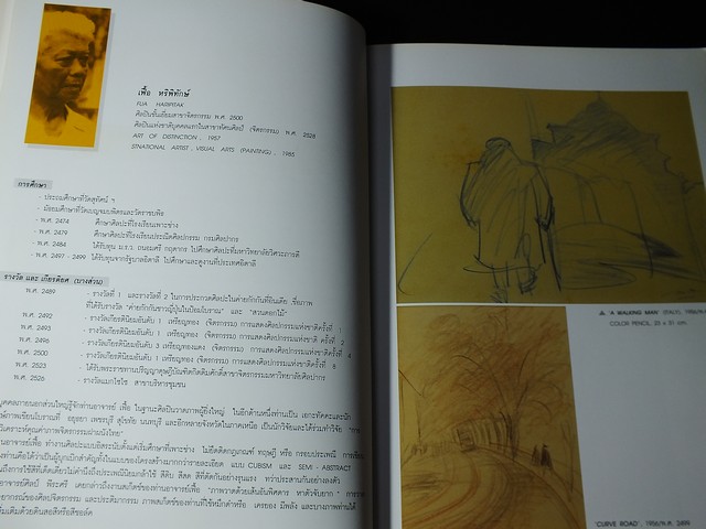 สูจิบัตร นิทรรศการศิลปกรรมของศิลปินอาวุโสเเห่งชาติ 13 ท่าน หนา 48 หน้า ปี 2546