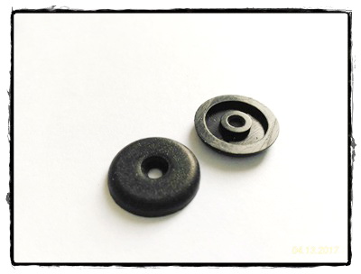 กระดุมปลายมน B สีดำ