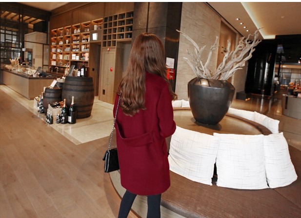 พร้อมส่ง - เสื้อโค้ทผ้าวูล CT170 (สีแดง)