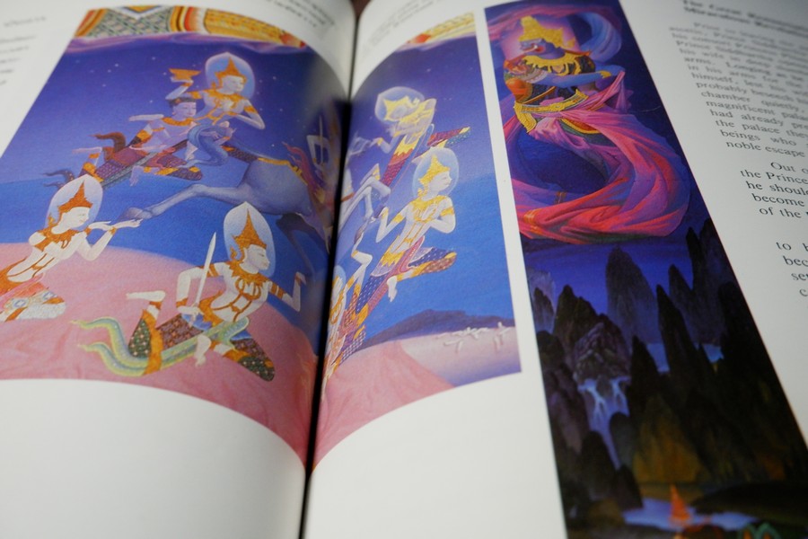 ภาพจิตรกรรมฝาผนัง วัดพุทธปทีป โดย อ.เฉลิมชัย โฆษิตพิพัฒน์ เเละ อ.ปัญญา วิจินธนสาร พิมพ์ปี 2529