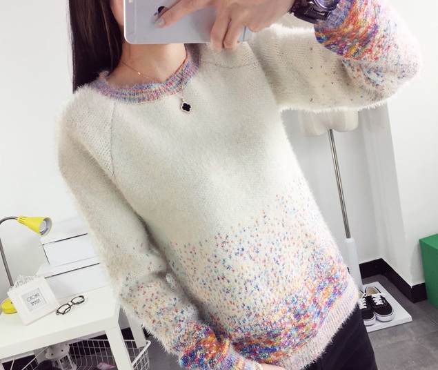 พรีออเดอร์ - เสื้อไหมพรมแฟชั่นแขนยาว Pre - ST630 (สีครีม)