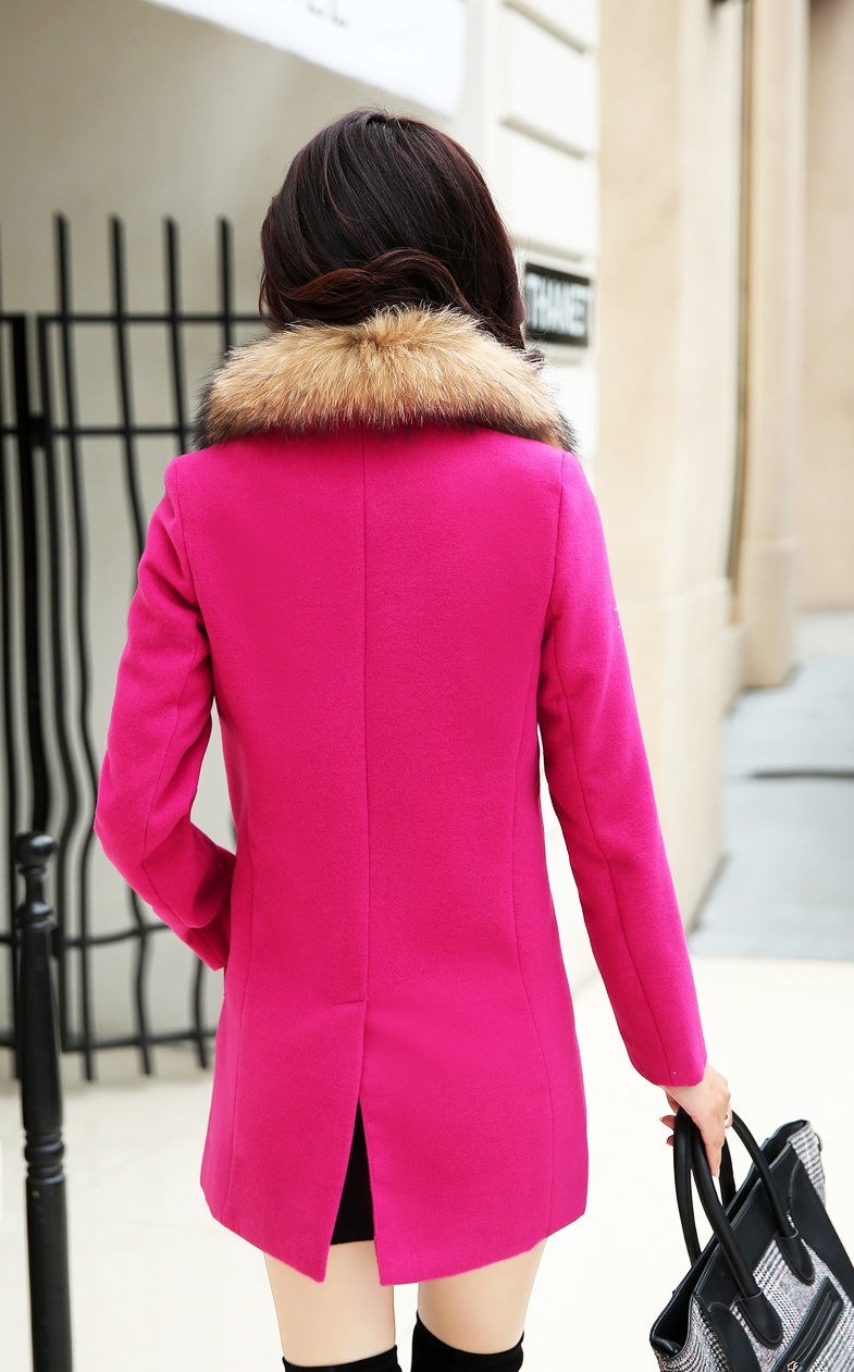 พร้อมส่ง - เสื้อโค้ทผ้าวูลกันหนาว CT162 (สีบานเย็น)