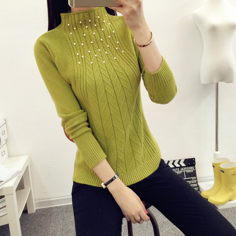 พร้อมส่ง - เสื้อไหมพรม ST114 (สีเขียว)