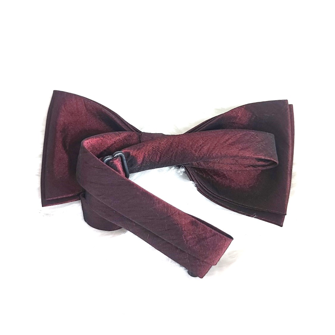 BT032 (2) - Rosewood 2- หูกระต่าย ผ้าไหมเทียม สีแดงหม่น เกรด A