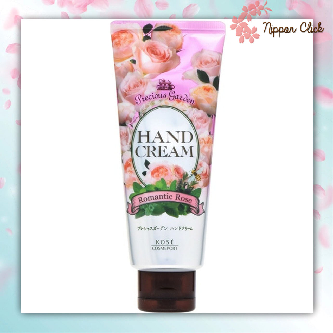 Kose precious garden Romantic Rose ครีมทามือ hand cream สีชมพูอ่อน กลิ่นโรแมนติก โรส ขนาด 70 กรัม ครีมบำรุงมือ ของแท้ นำเข้าจากญี่ปุ่น