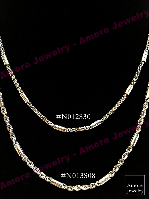 Spiral & Tube Necklace - สร้อยคอเกลียวสลับปล้องลาย