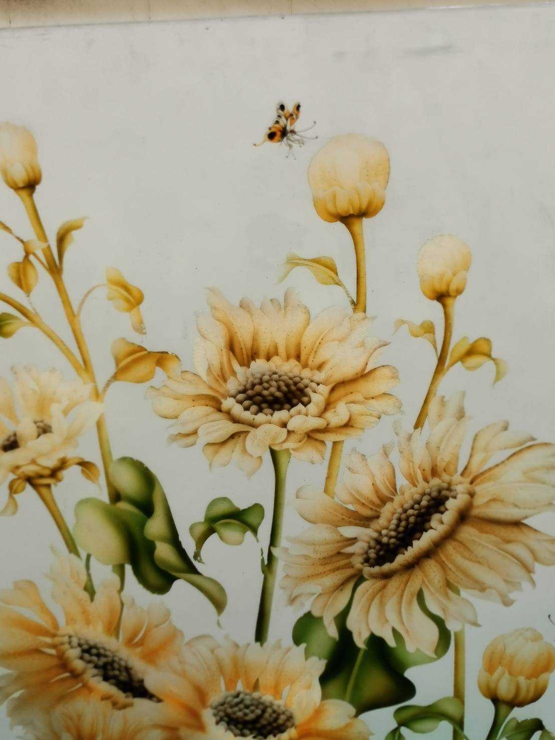 งานป้ายกระจกพ่นทราย กระจกสลักลาย