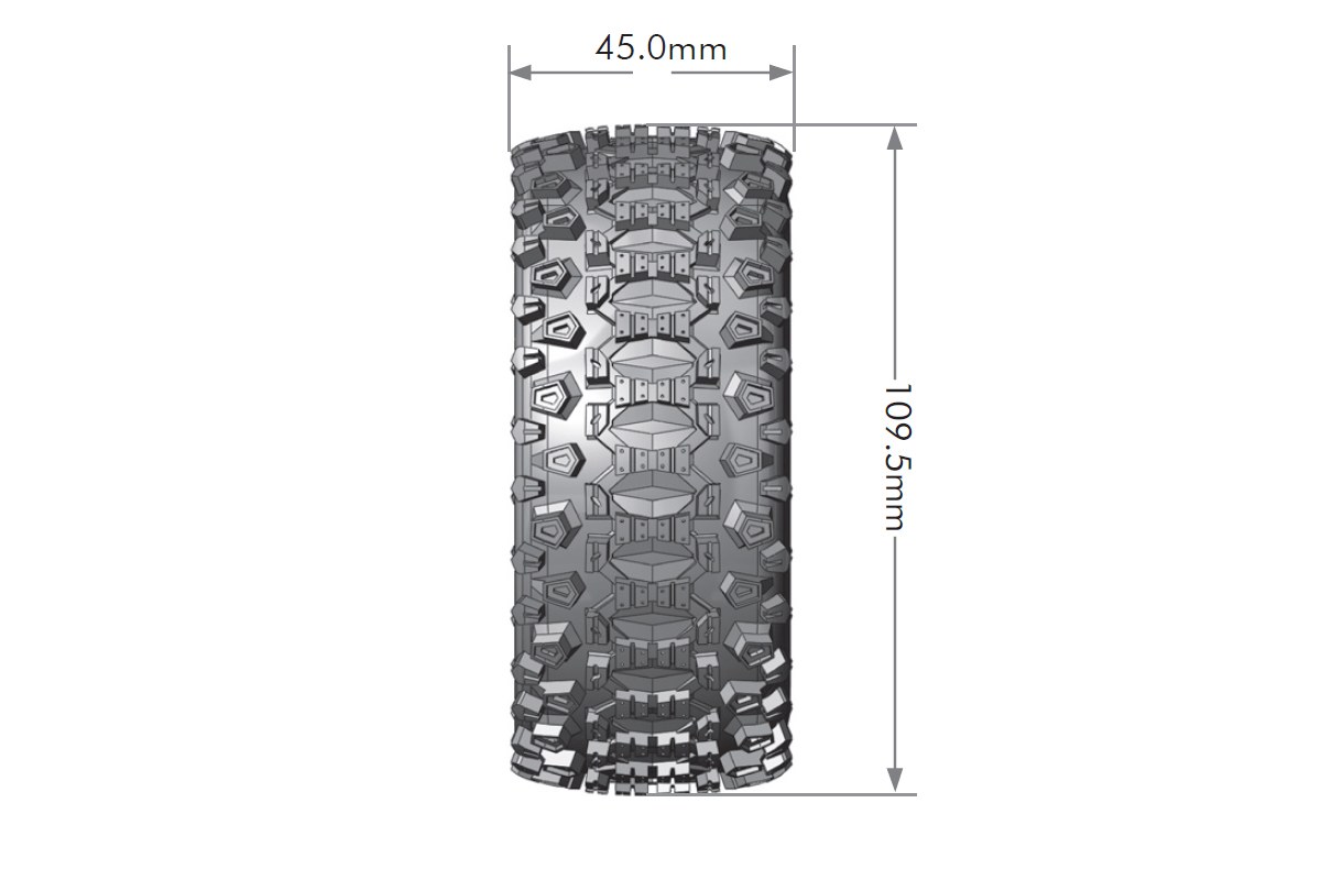 SC-Uphill Tires (Soft Compound), Mounted on Black Rim (2Pcs.)