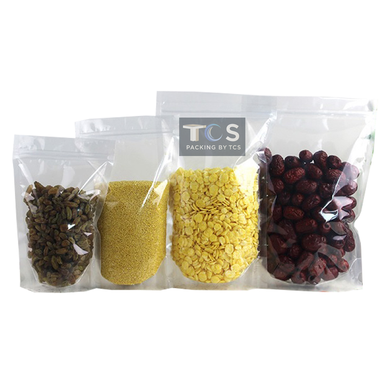 ถุงพลาสติกใสซิปล็อคตั้งได้