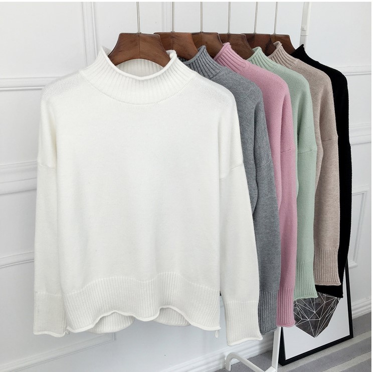 พร้อมส่ง - เสื้อไหมพรมทรงหลวม ST197 (สีเทา)