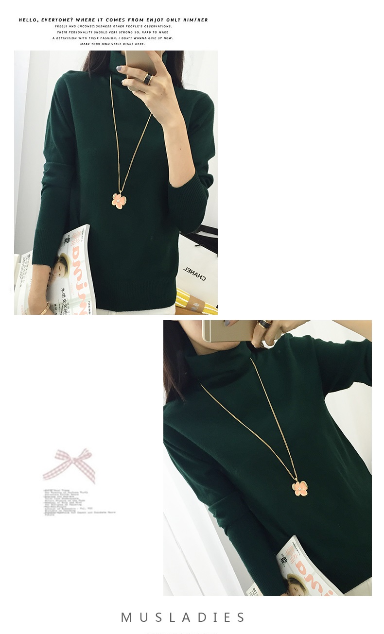 พรีออเดอร์ - เสื้อไหมพรมแขนยาว Pre - ST695 (สีเขียวเข้ม)