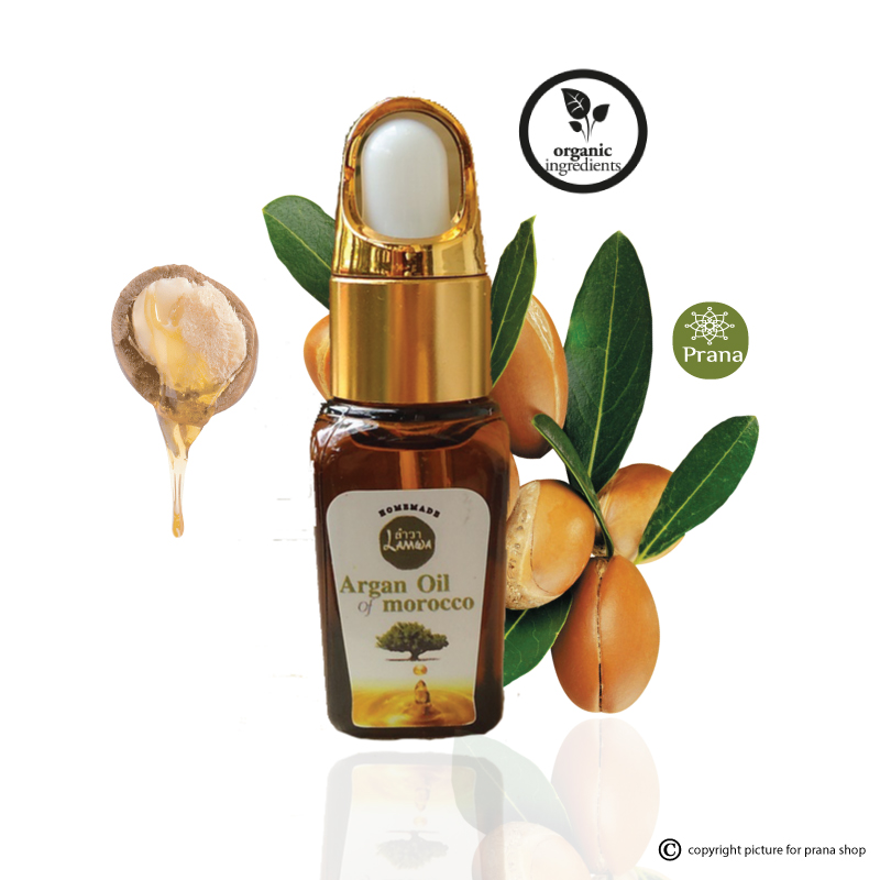 [ผิวแห้ง ริ้วรอย] 100% Organic Argan Oil of Morocco อาแกนออยล์บริสุทธิ์สกัดเย็น 10ml.