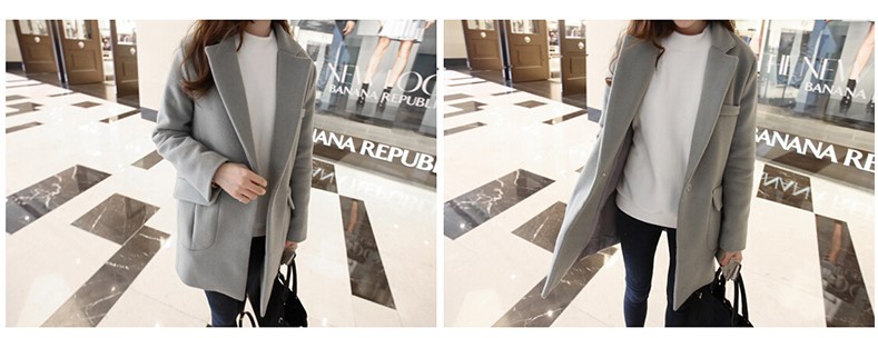 พร้อมส่ง - เสื้อโค้ทผ้าวูล CT171 (สีเทา)