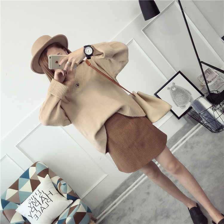 พรีออเดอร์ - เสื้อไหมพรมแฟชั่นแขนยาว Pre - ST777 (สีน้ำตาล)