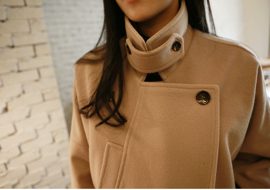 พรีออเดอร์ - เสื้อโค้ทผ้าวูลกันหนาว Pre - CT612 (สีน้ำตาล)