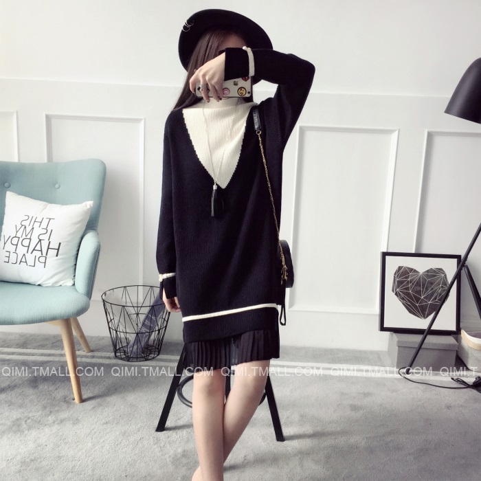 พรีออเดอร์ - เดรสไหมพรม Pre - DT117 (ดำ)