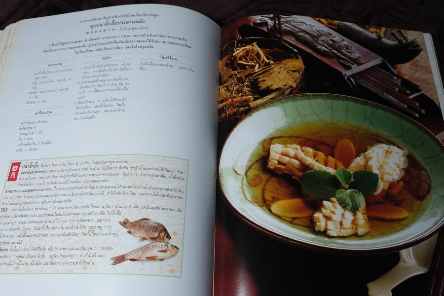 อาหารเครื่องยาจีน หลักโภชนาการ พร้อมสูตรอาหารอายุวัฒนะ ปกเเข็ง ปี 2541