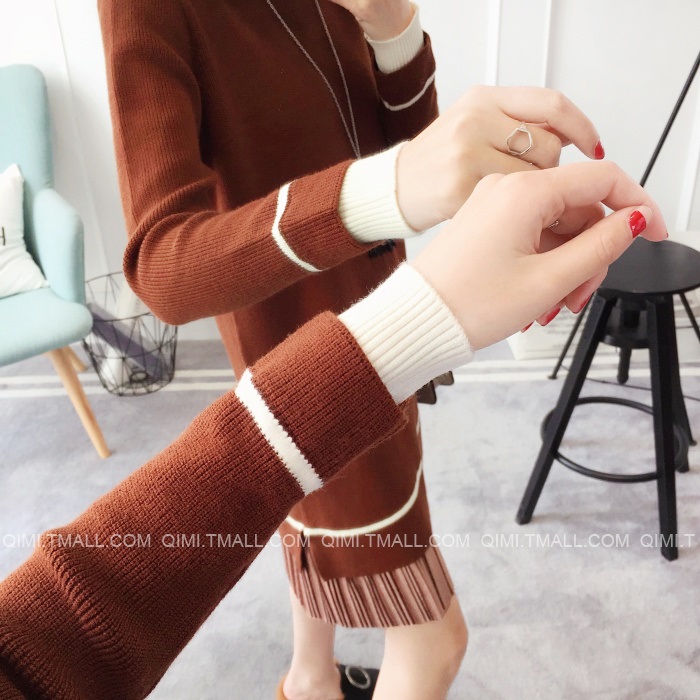 พรีออเดอร์ - เดรสไหมพรม Pre - DT110 (สีน้ำตาล)