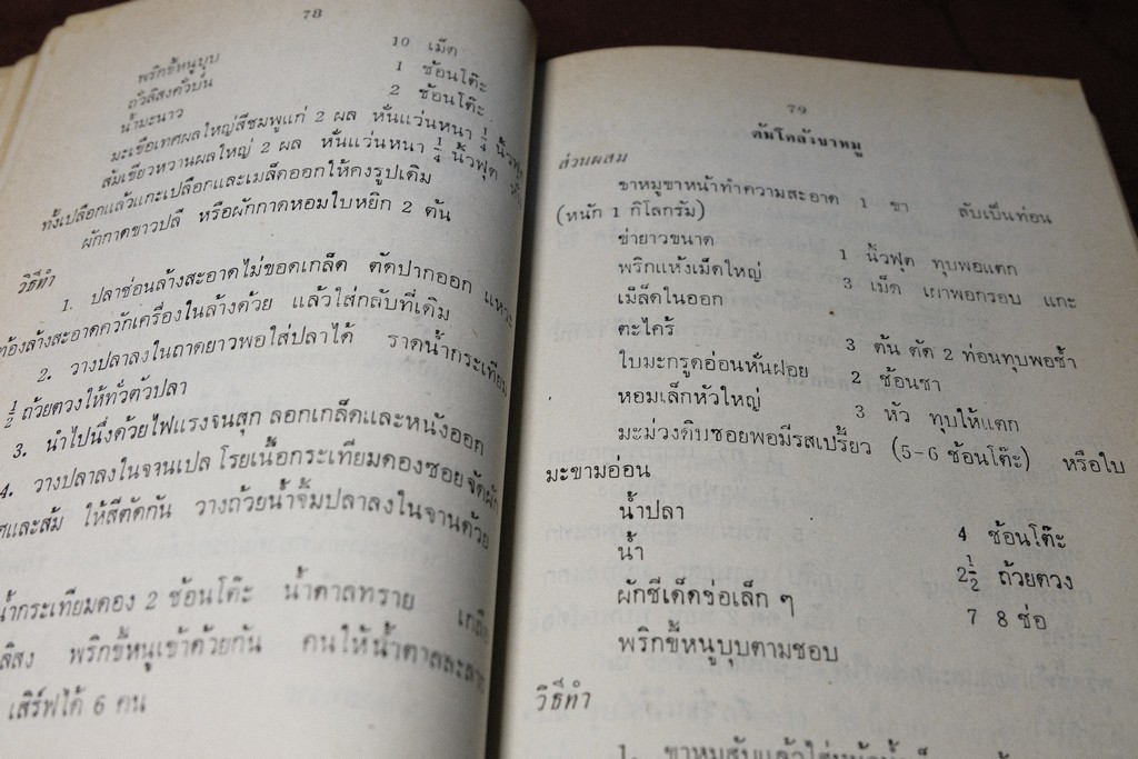 อาหารเเละขนมไทย โดย จรรยา สุบรรณ์ เล่ม 1 เเละ 2 (เล่มเล็ก)