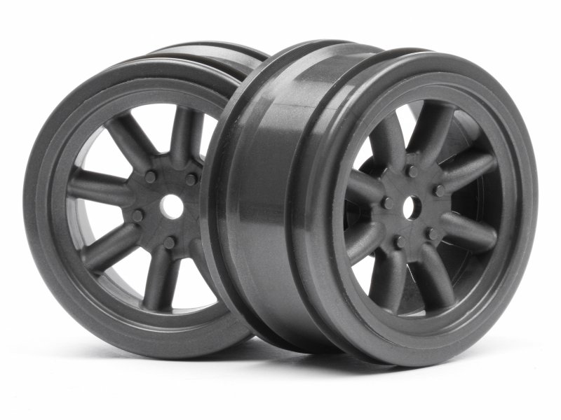 Vintage 8 Spoke Wheel 26mm Gunmetal (0mm Offset).