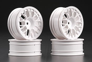 Medium-Narrow White Mesh Wheels (Offset +2) 4Pcs.