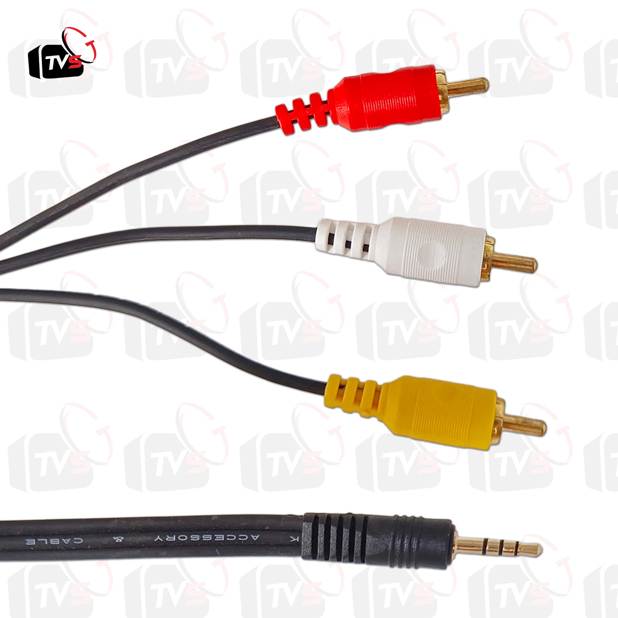 สาย AV 3.5mm to RCA 3 หัว (แดง-ขาว-เหลือง) ความยาว 1.5 เมตร สำหรับต่อทีวี เครื่องเล่น ดีวีดี กล้อง