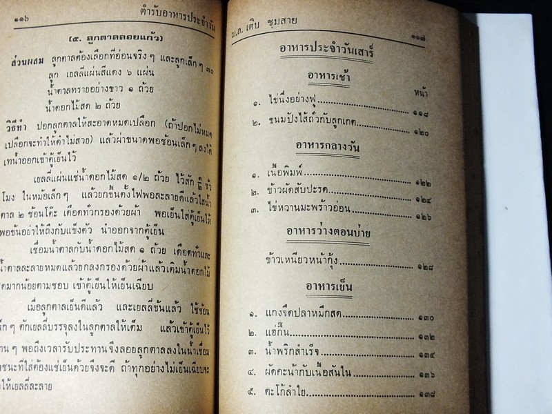 ตำรับอาหารประจำวัน ของ ม.ล.เติบ ชุมสาย ปกแข็ง 300 หน้า ปี 2514