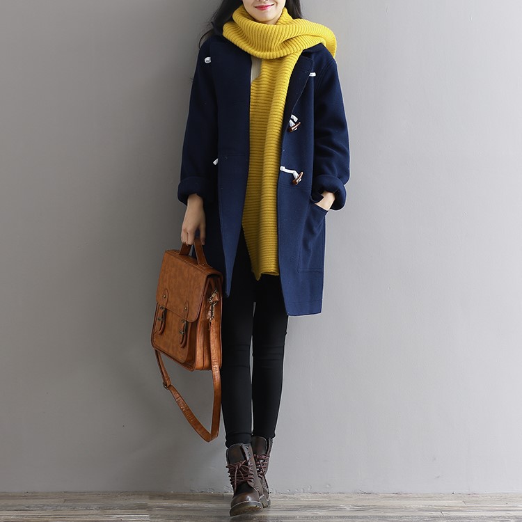 พร้อมส่ง - เสื้อโค้ทผ้าวูล CT163 (สีกรม)