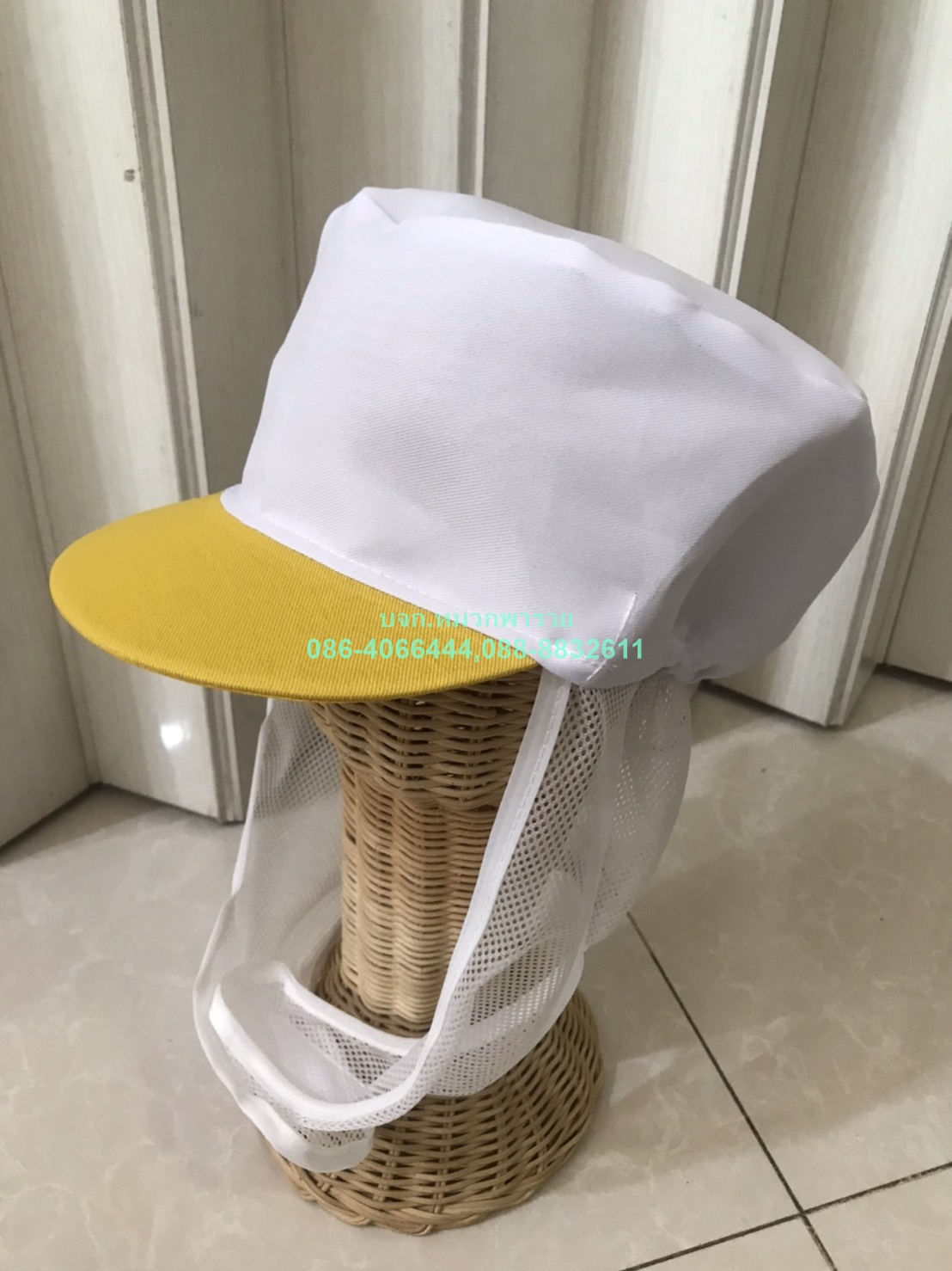 หมวกโรงงานตาข่ายบน ตาข่ายล่างปิดคาง