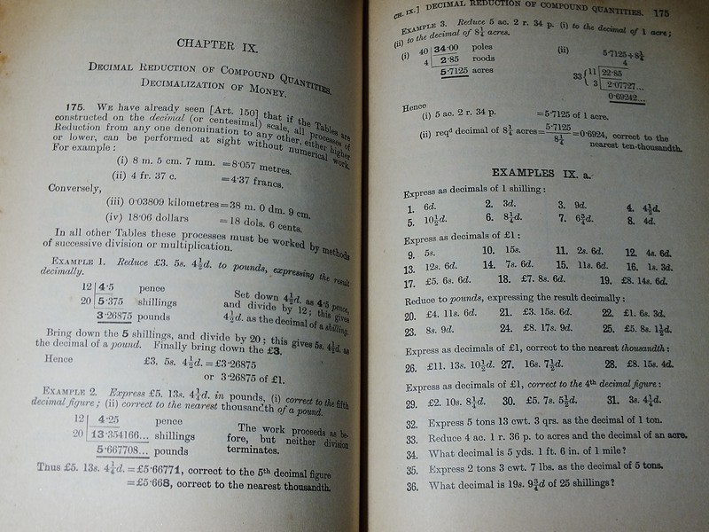 A School Arithmetic by H.S.HALL & F.H.STEVENS ปกแข็ง 550 หน้า ปี 1959