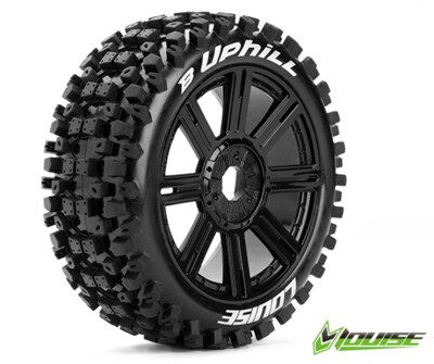 B-Uphill Tires (Soft Compound), Mounted on Black Spoke Rim (2Pcs.)
