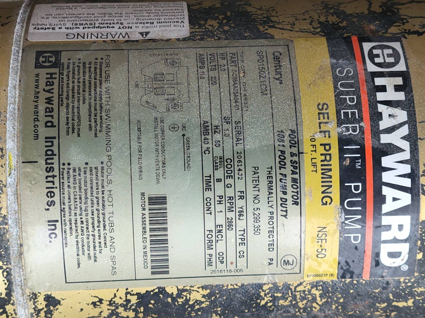 ปั้ม HAYWARD Super II Pump 2 HP มืองสอง