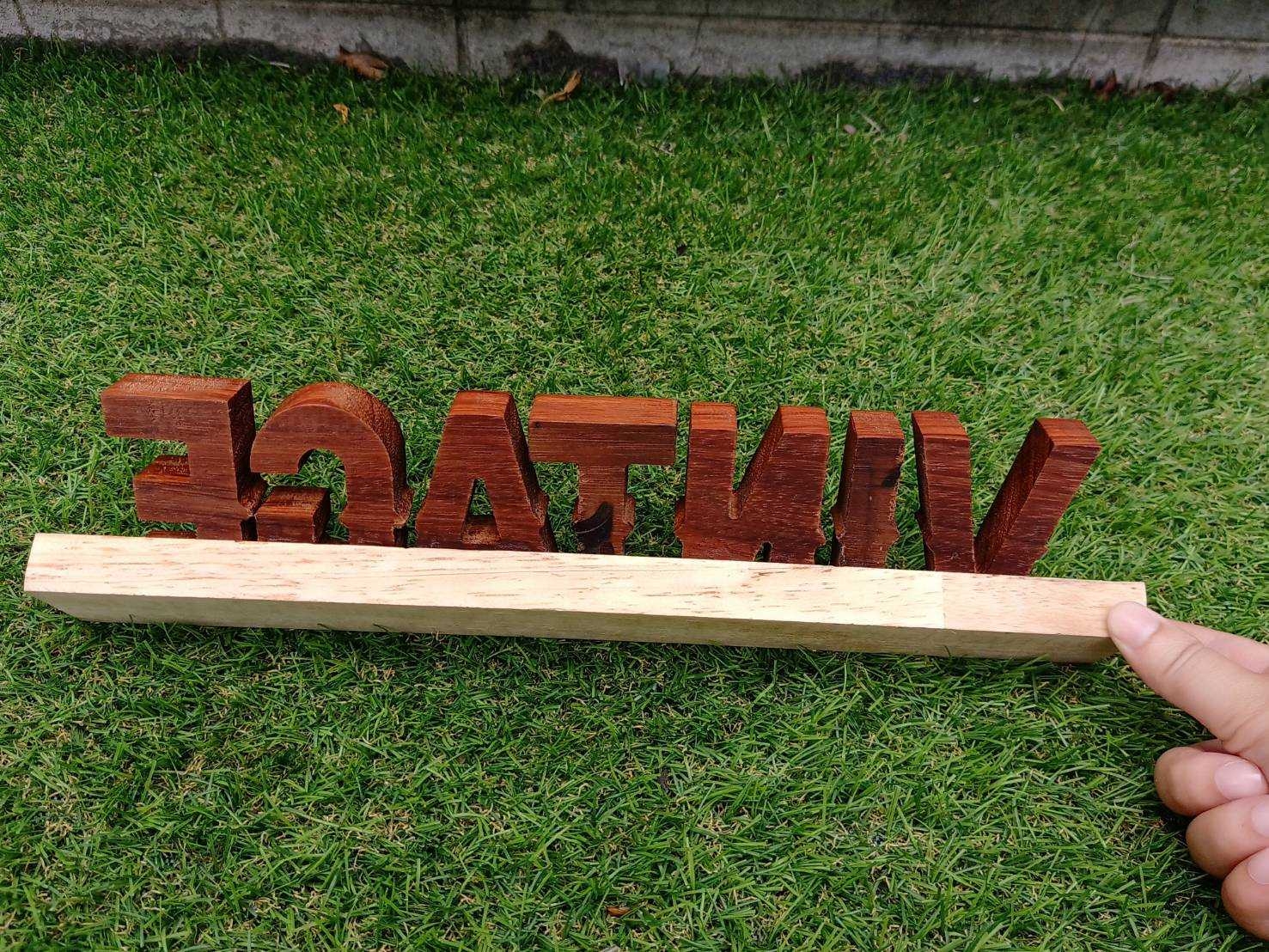 ป้ายอักษรไม้ไดคัท ป้ายวินเทจ