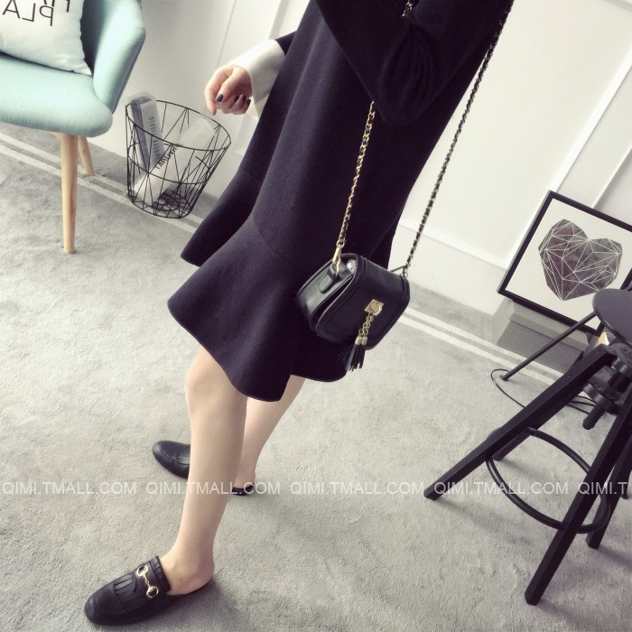 พรีออเดอร์ - เดรสไหมพรม Pre - DT121 (สีดำ)