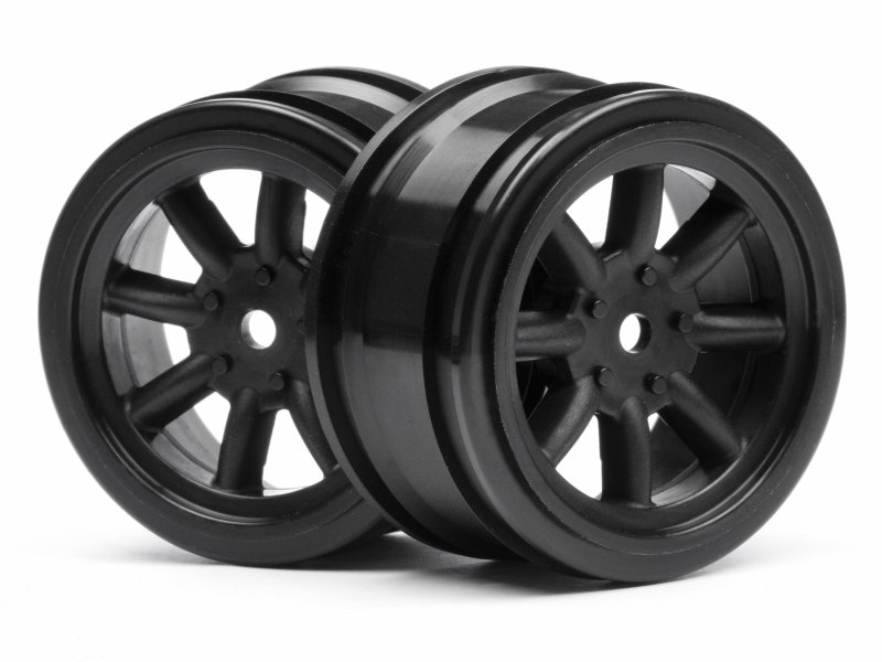 Vintage 8 Spoke Wheel 26mm Black (0mm Offset).