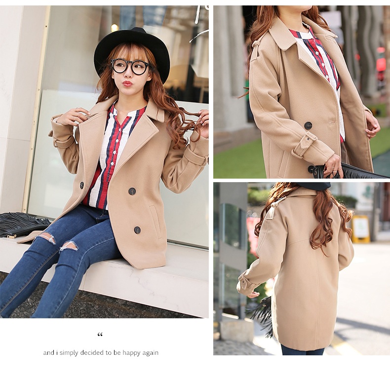 พรีออเดอร์ - เสื้อโค้ทผ้าวูลกันหนาว Pre - CT625 สีน้ำตาล