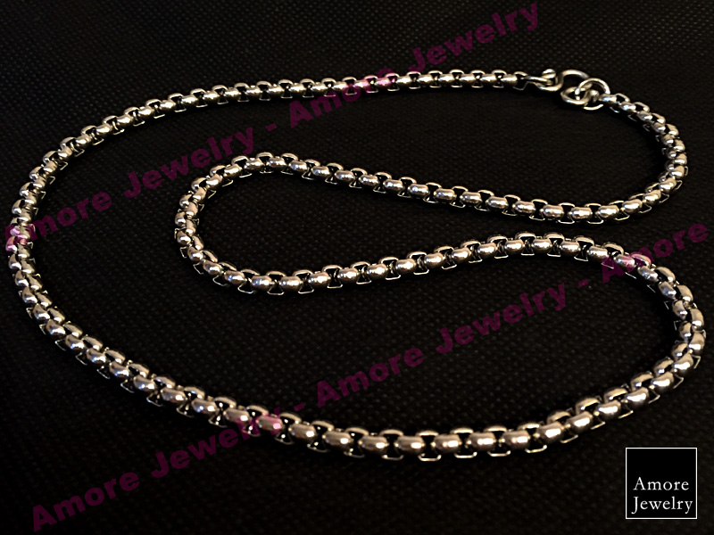 Round Chain Necklace (thick) - สร้อยคอลายผ่าหวาย แบบหนา