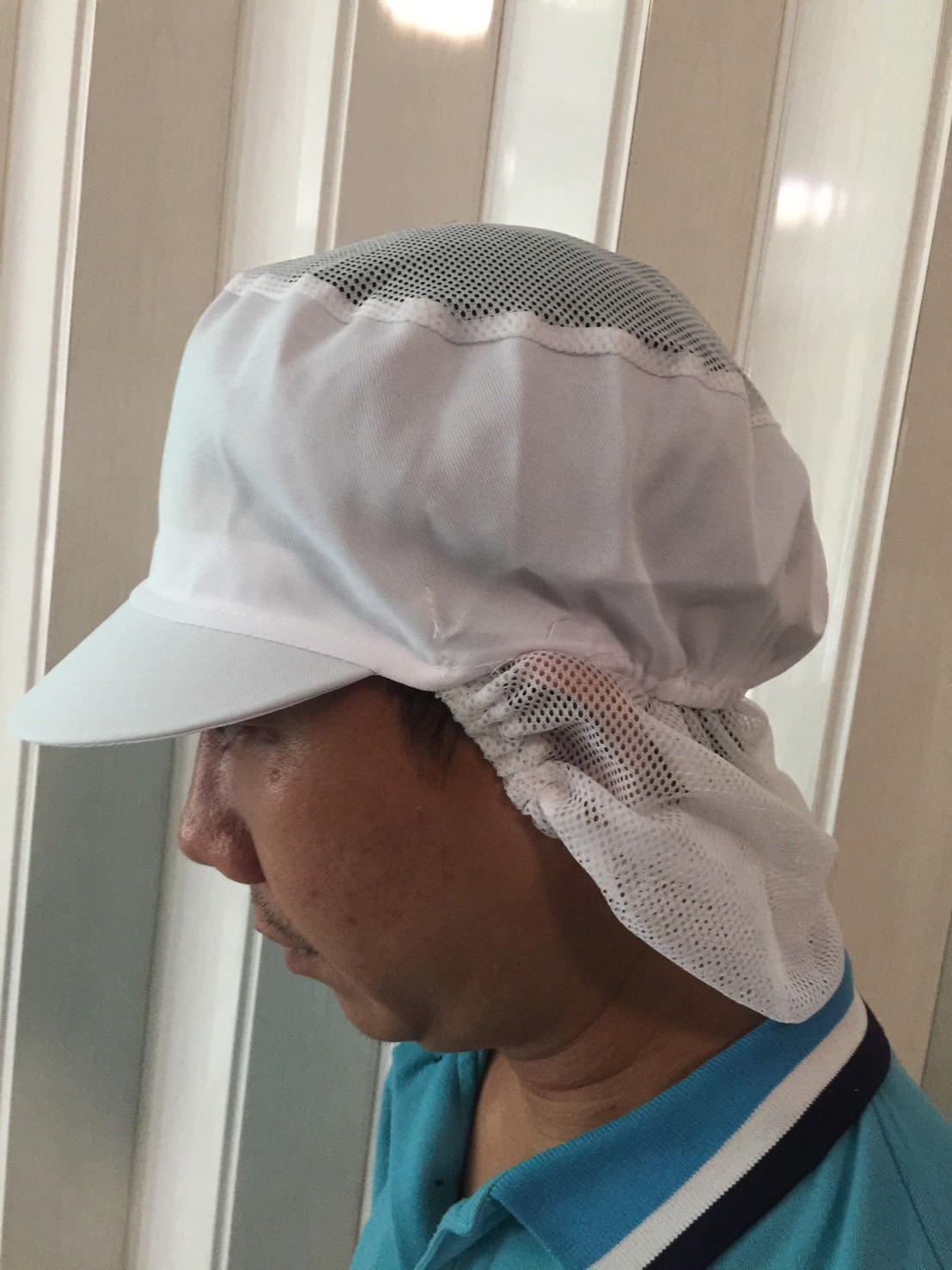 หมวกคลุมผมตาข่ายบน เสริมเน็ตท้ายทอย หมวกแม่ครัว หมวกโรงงาน หมวกคลุมผมเสริมเน็ต มีทั้งผ้าโซล่อนและผ้าโทเร