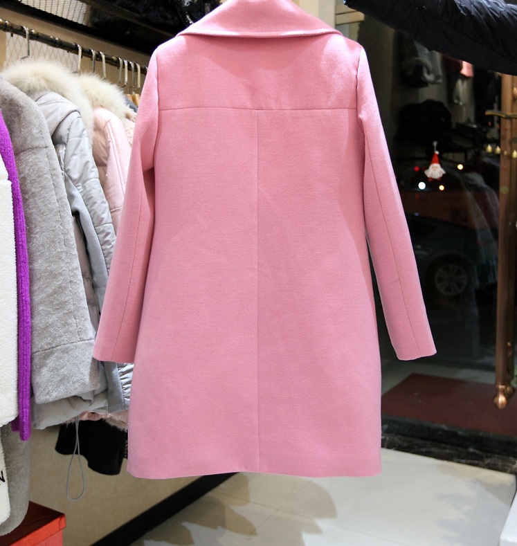 พรีออเดอร์ - เสื้อโค้ทผ้าวูลกันหนาว Pre - CT658 (สีชมพู)