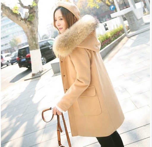 พร้อมส่ง - เสื้อโค้ทผ้าวูลกันหนาว CT174 (สีน้ำตาล)