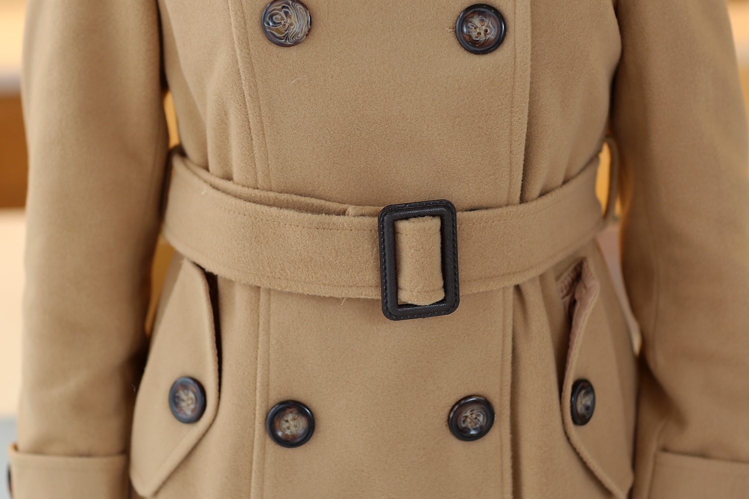 พร้อมส่ง - เสื้อโค้ทผ้าวูลกันหนาว CT150 (สีน้ำตาล)