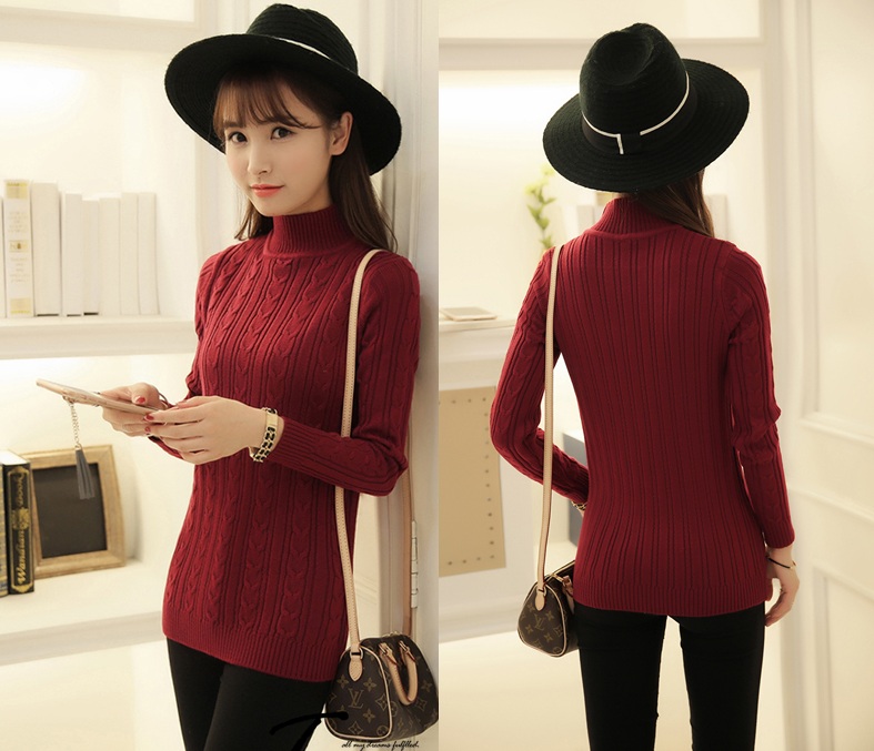 พรีออเดอร์ - เสื้อไหมพรมคอเต่า Pre - ST743 (แดง)