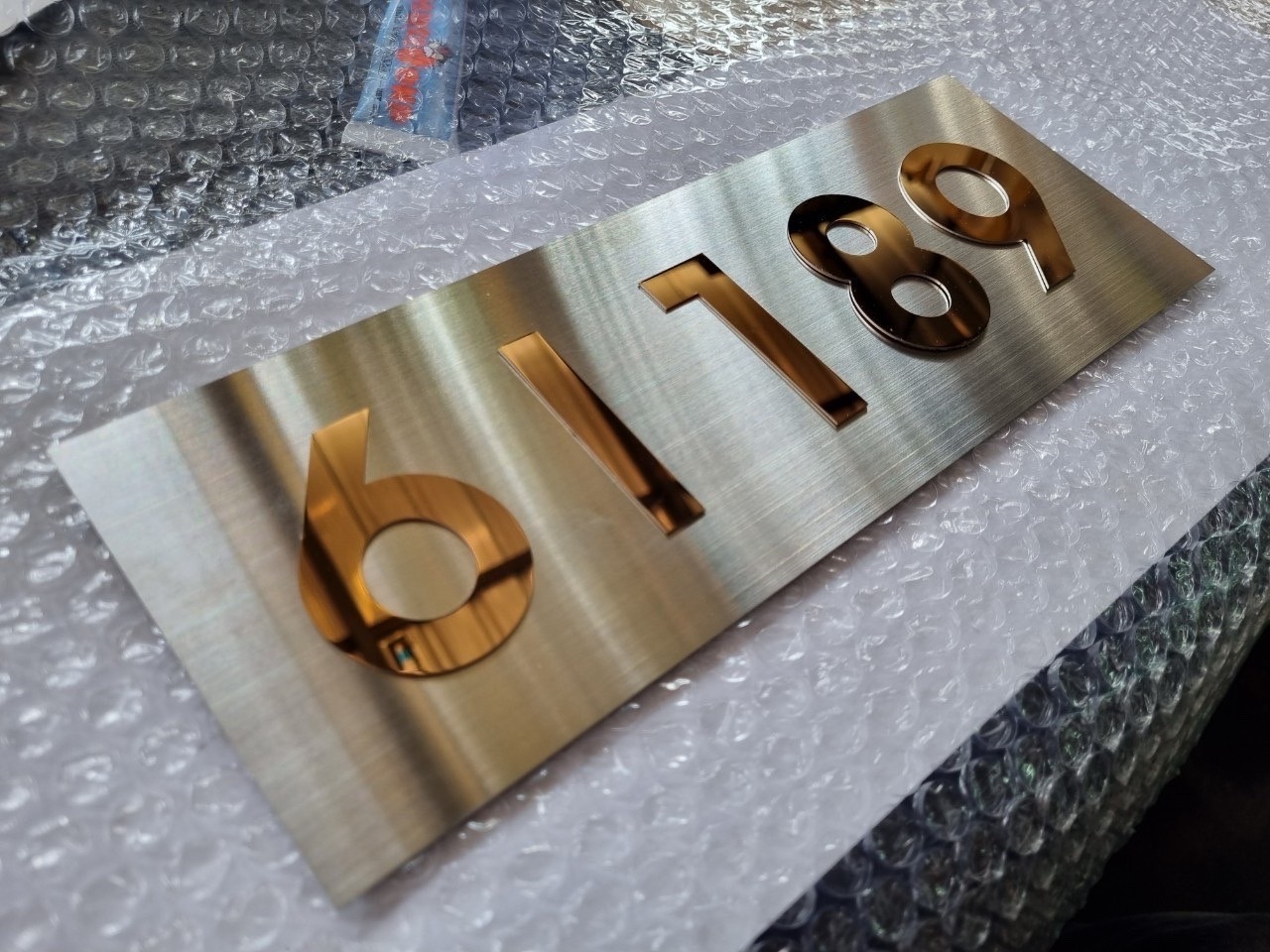 ป้ายเลขที่บ้าน แผ่นเรียบกัดกรดอ