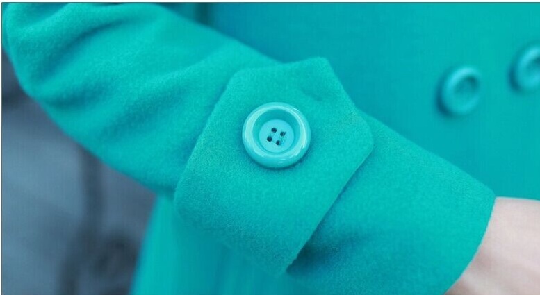 พร้อมส่ง - เสื้อโค้ทผ้าวูลกันหนาว CT158 (สีฟ้า)