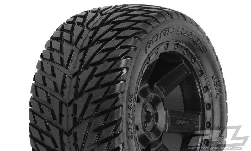Road Rage 2.8" Street Truck Tires, Mounted on Desperado Black Wheels